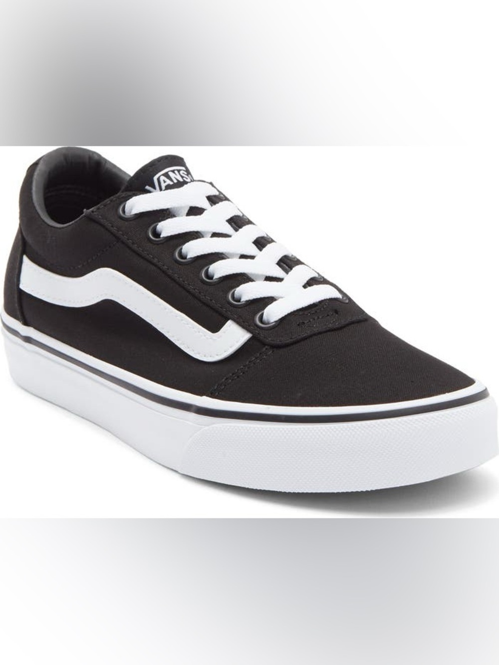 Vans Ward black sneakers with white side stripes women’s size 9.5
